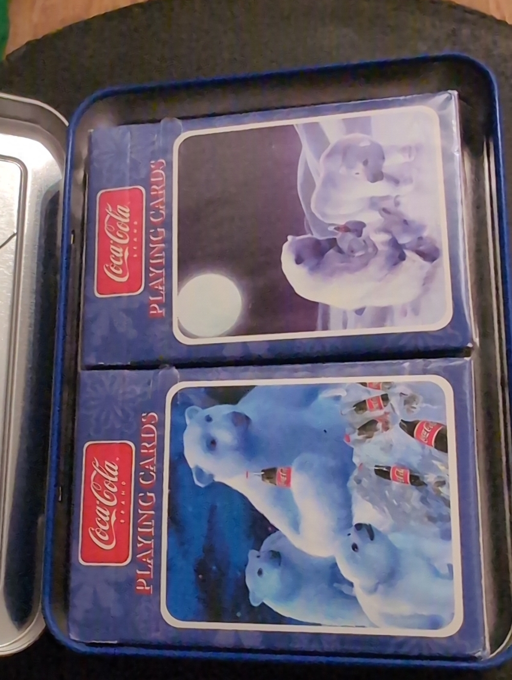 Vintage 2005 Coca-Cola Polar Bear Playing Cards in Collectible Tin - Sealed NOS